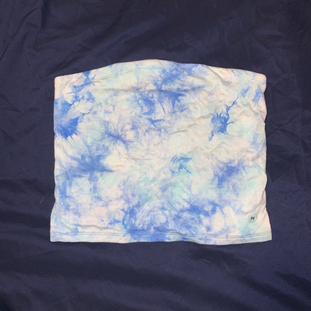 NWT American Eagle blue tie dye tube top size M